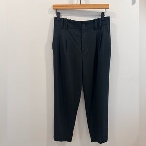 Zara Women’s Hunter Green Tailored Pleat Cropped Trousers